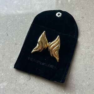 heaven mayhem gold croissant earrings